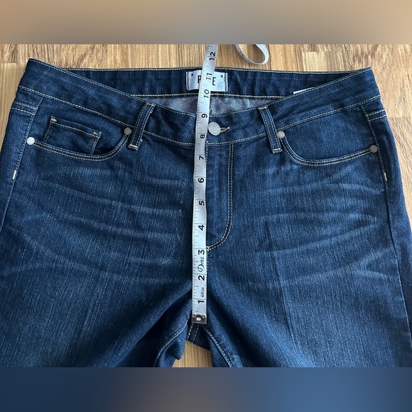 Paige Canyon Baby Boot Jeans Mid Rise Dark Wash Blue Size 32 - Picture 9 of 11